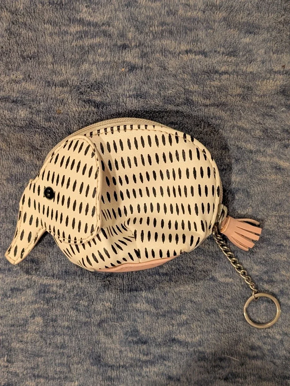 Relic Elephant Coin Pouch Keyring - White & Pink